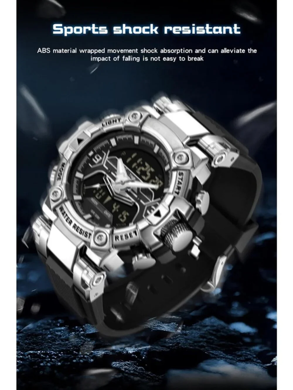 Men's Silver Analog Quartz Cool Designer Hombres Unique Electronics Duty Watch